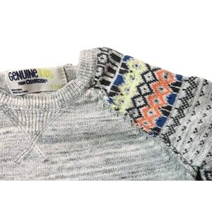 Genuine Kids Oshkosh Baby Fair Isle Cotton Sweater 18 Months Heather Gray